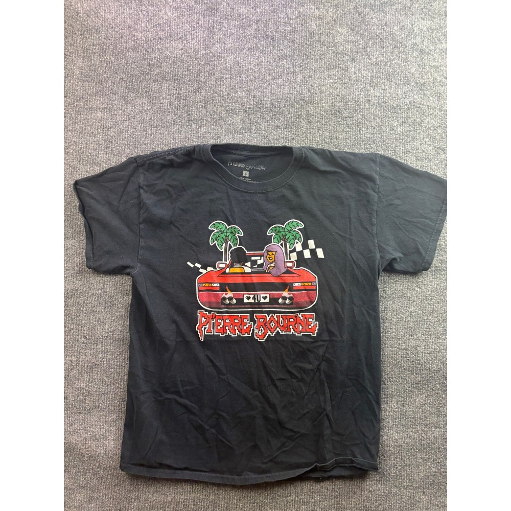 Pierre Bourne Graphic T-Shirt Mens Large Black Red Car Streetwear 68087